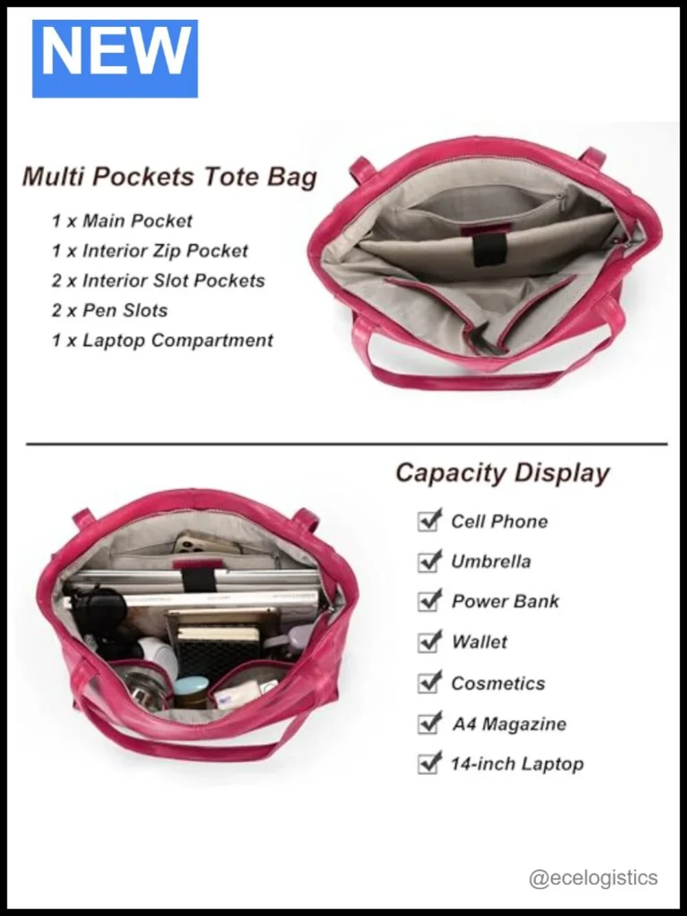 Women's Real Leather Large Tote Handbag Shoulder Bag Laptop